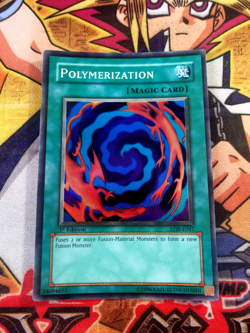 Polymerization lob-e047 *OG MAGIC CARD* 1st Edition (VLP/LP) Super Rare Yu-Gi-Oh - Image 1