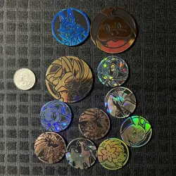 Pokemon 11 Coins With Sealed Dice Pack. All From Various Sets - Image 1