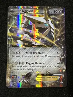 Aggron EX 93/160 Holo XY Primal Clash Pokemon Card NM + - Image 1
