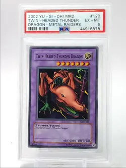 TWIN-HEADED THUNDER DRAGON 2002 YU-GI-OH! METAL RAIDERS HOLO PSA 6 Q4763 - Image 1