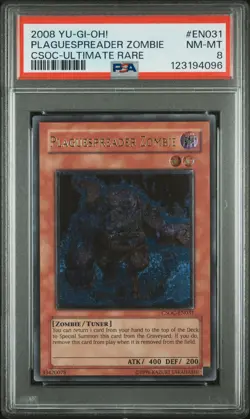 2008 YU-GI-OH! CSOC-CROSSROADS OF CHAOS #EN031 PLAGUESPREADER ZOMBIE PSA 8 - Image 1