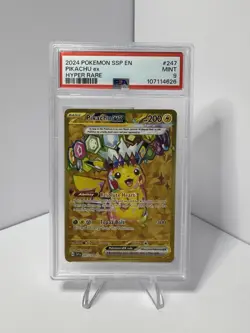 Pokemon Pikachu EX 247/191 Surging Sparks 2024 SSP Secret Holo Card TCG PSA 9 - Image 1