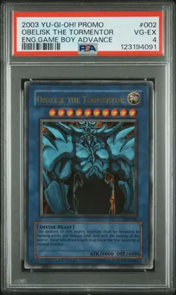 2003 YU-GI-OH! PROMO ENGLISH GAME BOY ADVANCE #002 OBELISK THE TORMENTOR PSA 4 - Image 1