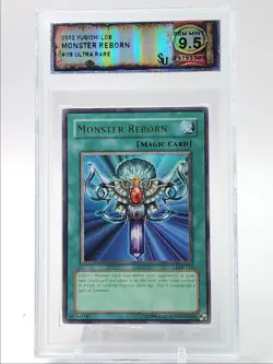 MONSTER REBORN 2002 YU-GI-OH LEGEND OF BLUE EYES ULTRA RARE DSG 9.5 Q4763 - Image 1