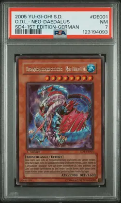 2005 YU-GI-OH! 1ST EDITION-GERMAN #DE001 OCEAN DRAGON LORD - NEO-DAEDALUS PSA 7 - Image 1