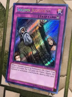 YuGiOh SOLEMN JUDGMENT Secret Rare LCJW-EN182 - Image 1