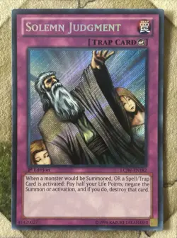 YuGiOh SOLEMN JUDGMENT Secret Rare LCJW-EN182 - Image 2