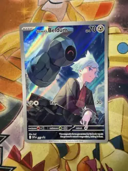 Pokemon TCG Steven's Beldum 207 Black Star Promo Card Fresh NM - Image 1