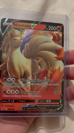Ninetales V 026/192 Sword & Shield Rebel Clash Ultra Rare Holo Pokemon Card - Image 2