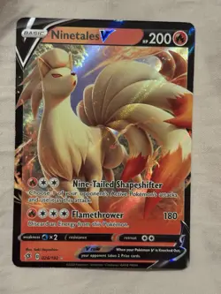 Ninetales V 026/192 Sword & Shield Rebel Clash Ultra Rare Holo Pokemon Card - Image 3