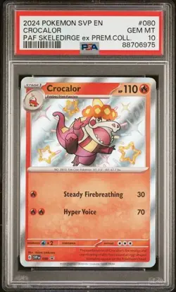 2024 PSA 10 Pokemon SVP Shiny Crocalor 080 Skeledirge ex Premium Coll Promo Card - Image 1