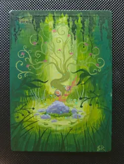 MTG Altered Art Hand Painted Card: Forest - Image 1