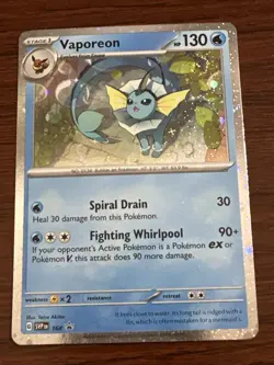 Vaporeon SVP 168 Black Star Promo Holo Card Pokemon TCG - Image 1
