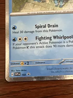 Vaporeon SVP 168 Black Star Promo Holo Card Pokemon TCG - Image 5