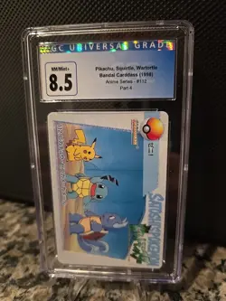 Pokemon Card #112 Pikachu Squirtle Wartortle Carddass Vending Japanese CGC 8. 5 - Image 1