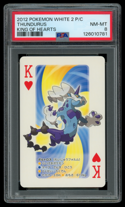 PSA 8 NM-MT Pokemon Japanese Thundurus White Kyurem Poker Playing Card - Image 1