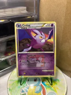 REVERSE HOLO League Promo Card Pokemon Crobat 14/95 Unleashed Cross Hatch NM - Image 1