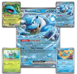 Pokemon 151 Blooming Waters Blastoise EX Oversize Promo Card Set EX 009/166 K - Image 1