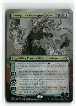 Tamiyo, Compleated Sage 306 Borderless Foil Kamigawa: Neon Dynasty NEO MTG Magic - Image 1