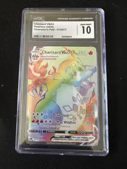 Pokemon 2020 Charizard VMAX 074/073 Rainbow Rare Champions Path GEM MINT CGC 10 - Image 1