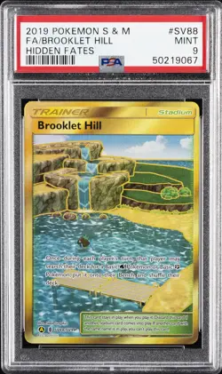 2019 POKEMON SUN & MOON HIDDEN FATES #SV88 FULL ART/BROOKLET HILL PSA 9 - Image 1