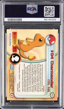 1999 TOPPS POKEMON TV #4 CHARMANDER PSA 8 - Image 2