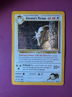 Giovanni's Persian Gym Challenge 8/132 Holo Rare Vintage Pokemon Card - Image 1
