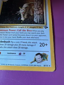 Giovanni's Persian Gym Challenge 8/132 Holo Rare Vintage Pokemon Card - Image 5