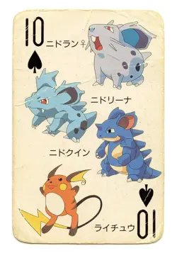 1998 Vintage Raichu/Nidoqueen 10 of Spades Pokemon Televi-kun Poker Playing Card - Image 2