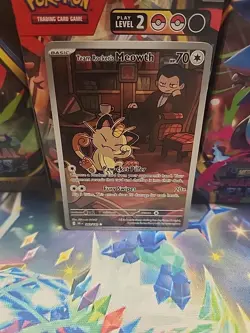 Pokemon TCG Team Rockets Meowth 203/182 Illustration Rare Card Mint - Image 1