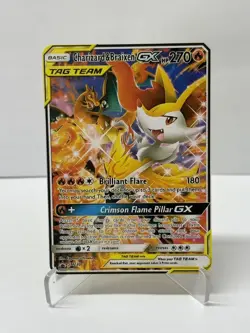 Charizard & Braixen GX HP270 SM230 Gold Metal Pokemon Card-Collectible Gift - Image 1