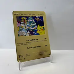 Christmas Pikachu HP200 Metal Pokemon Card-Collectible Gift Display - Image 1