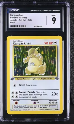 CGC 9 MINT Kangaskhan 1999 Jungle 1st Edition 5/64 Holo Pokemon Card - Image 1