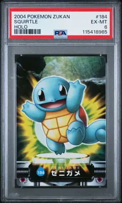 2004 CARDDASS POKEMON ADVANCED GENERATION ZUKAN CARD HOLO #184 SQUIRTLE PSA 6 - Image 1