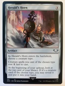 MTG Herald's Horn Warhammer 40K 241 NON-FOIL, Pack Fresh! - Image 1