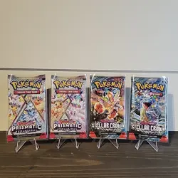Pokemon TCG Booster Packs(4)💎FACTORY SEALED💎Prismatic Evolutions/Stellar Crown - Image 1