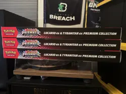 3x Pokemon Prismatic Evolutions Lucario/ Tyranitar Premium Collection SAM'S CLUB - Image 2