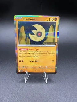 Lunatone 004 Mega Evolution Stamped Promo 004 Black Star NM Condition Pokemon... - Image 1