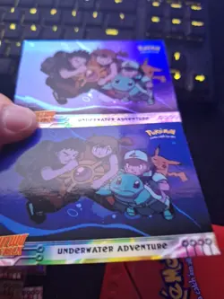 2 cards- Foil and non Topps Pokemon Mewtwo Strikes Back- Underwater Adventure - Image 1