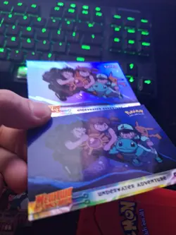 2 cards- Foil and non Topps Pokemon Mewtwo Strikes Back- Underwater Adventure - Image 4