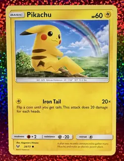 Pokemon PIKACHU 28/73 2017 Sun & Moon Shining Legends TCG Card !! Free S&H !! - Image 1