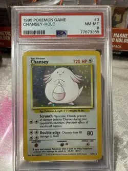 1999 Pokemon Game Chansey Holo Base Set NM-MT PSA 8 #3 Card - Image 1