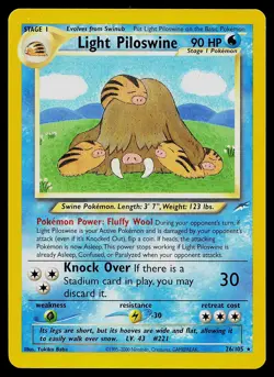 Pokemon Card - Light Piloswine Neo Destiny 26/105 Rare - Image 1