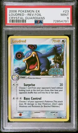 Pokemon Card Loudred 23/100 Reverse Holo EX Crystal Guardians PSA 9 MINT - Image 1