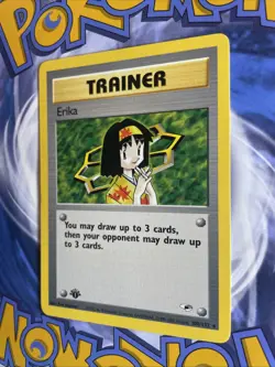 1st Edition Erika 100/132 Gym Heroes Set Trainer Pokemon Card 2000 WOTC - LP - Image 3