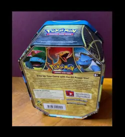 2014 POKEMON TRADING CARD TIN BLASTOISE ON FRONT - TIN EMPTY - Image 3