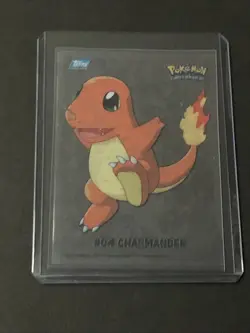 2000 Topps Pokemon TV Animation Charmander Series 2 Stick Ons -peeled - Image 1
