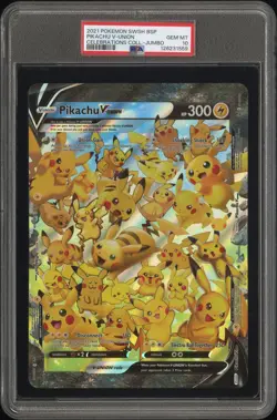 2021 Pokemon Swsh Black Star Promo Jumbo # Pikachu V-Union PSA 10 - Image 1