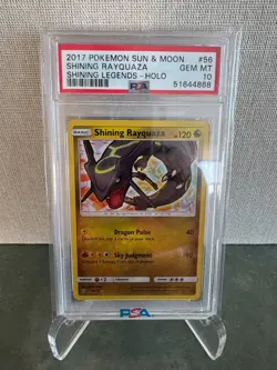 2017 Pokemon Sun & Moon Shining Rayquaza Shining Legends Holo #56 PSA 10 GEM MT - Image 1