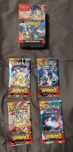 Pokemon TCG Lot Of (2), (1) Surging Sparks Booster Bundle, (4) Booster Packs - Image 1